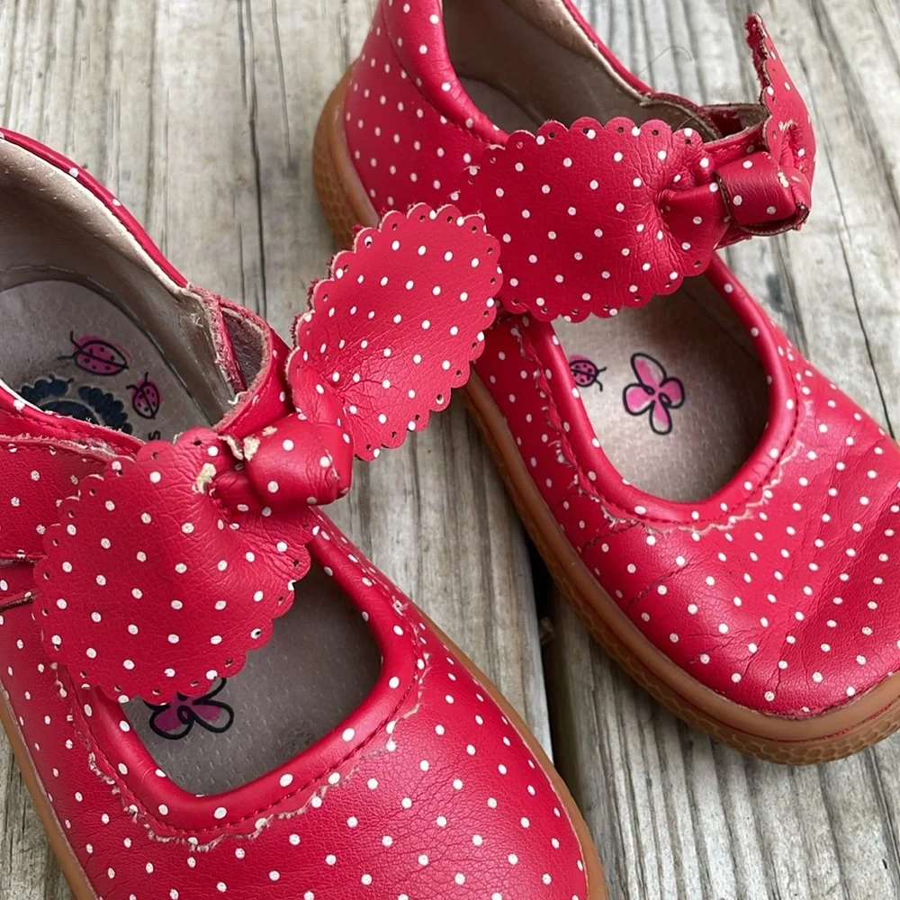 Livie & Luca Red Knotty Bow Mary Jane Shoes Little Girl Size 9